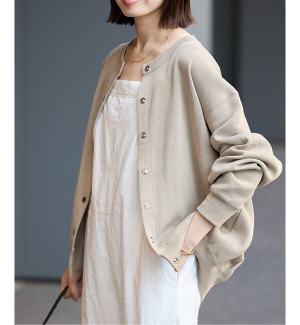 SLOBE IENA「《追加》ダブルフェイスジャージースナップカーディガン」|カーディガン|