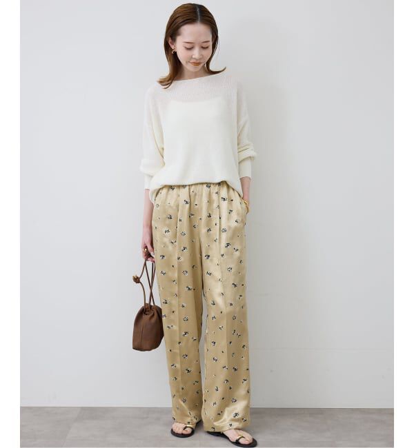 SLOBE IENA「flower刺繍サテンイージーパンツ」|その他|