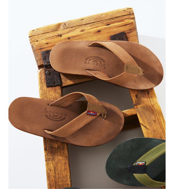 JOURNAL STANDARD relume「RAINBOW SANDALS / レインボーサンダル 別注 Double Layer レザーサンダル」|サンダル|ブラウン