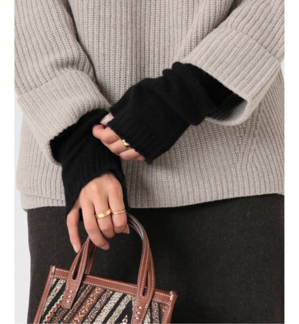 journal standard L'essage「《追加》【WILLIAM BRUNTON】3PLY Plain Wristwarmer：手袋」|手袋|ブラック