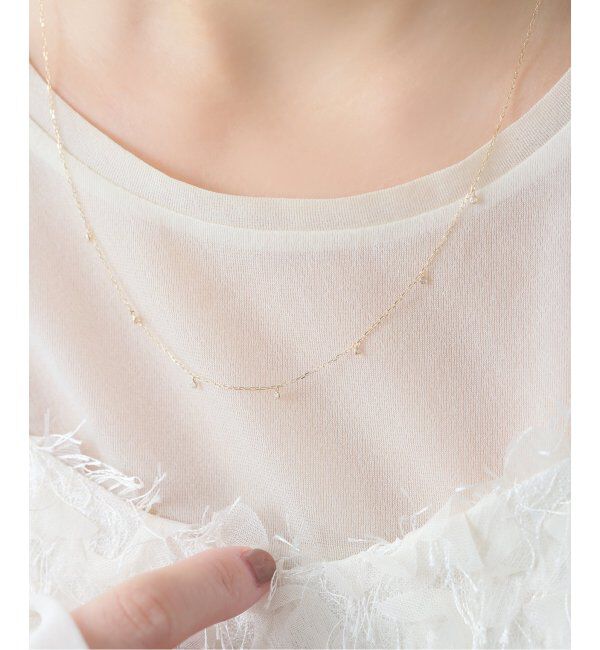 Lilas by Spick&Span「7ダイヤステーション50cmネックレス K10」|ネックレス|