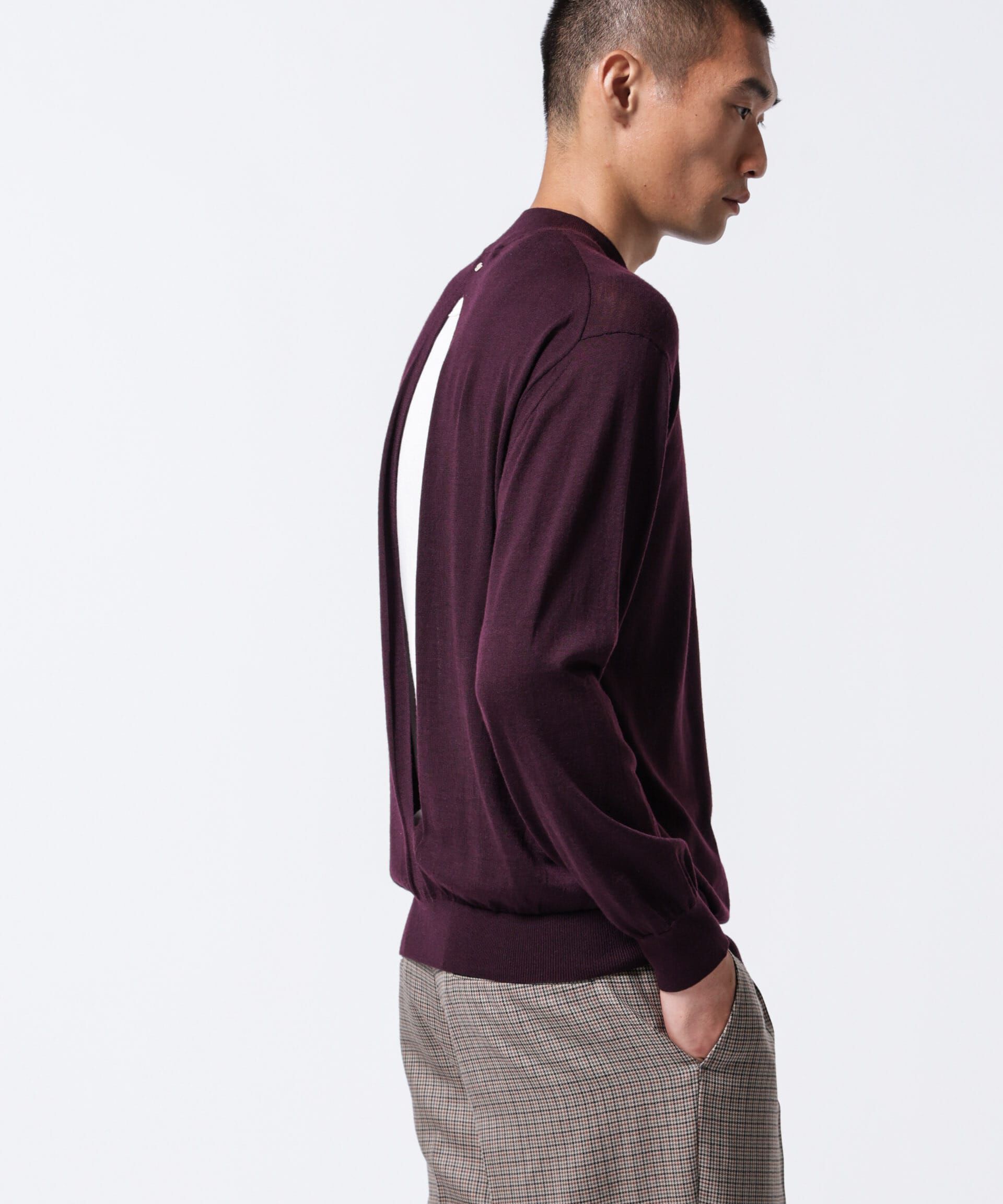 nano･universe「「ASSEMBLANC」BRISBANEベンチレーションモックネックプルオーバー」|ニット・セーター|