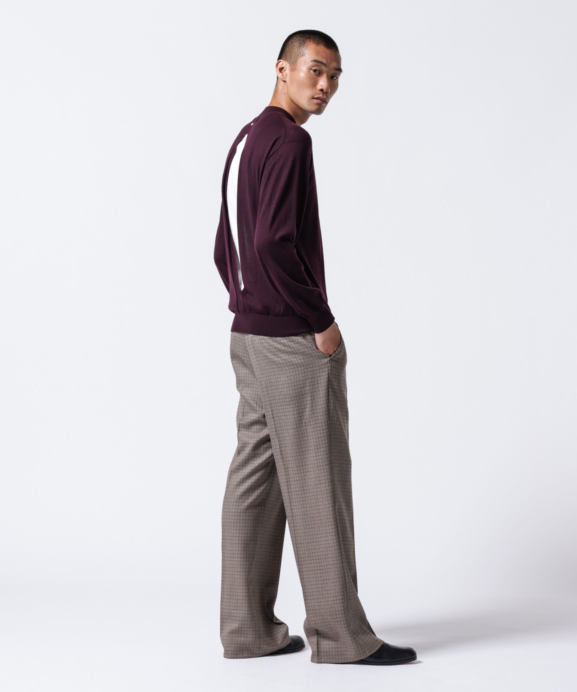 nano･universe「「ASSEMBLANC」BRISBANEベンチレーションモックネックプルオーバー」|ニット・セーター|