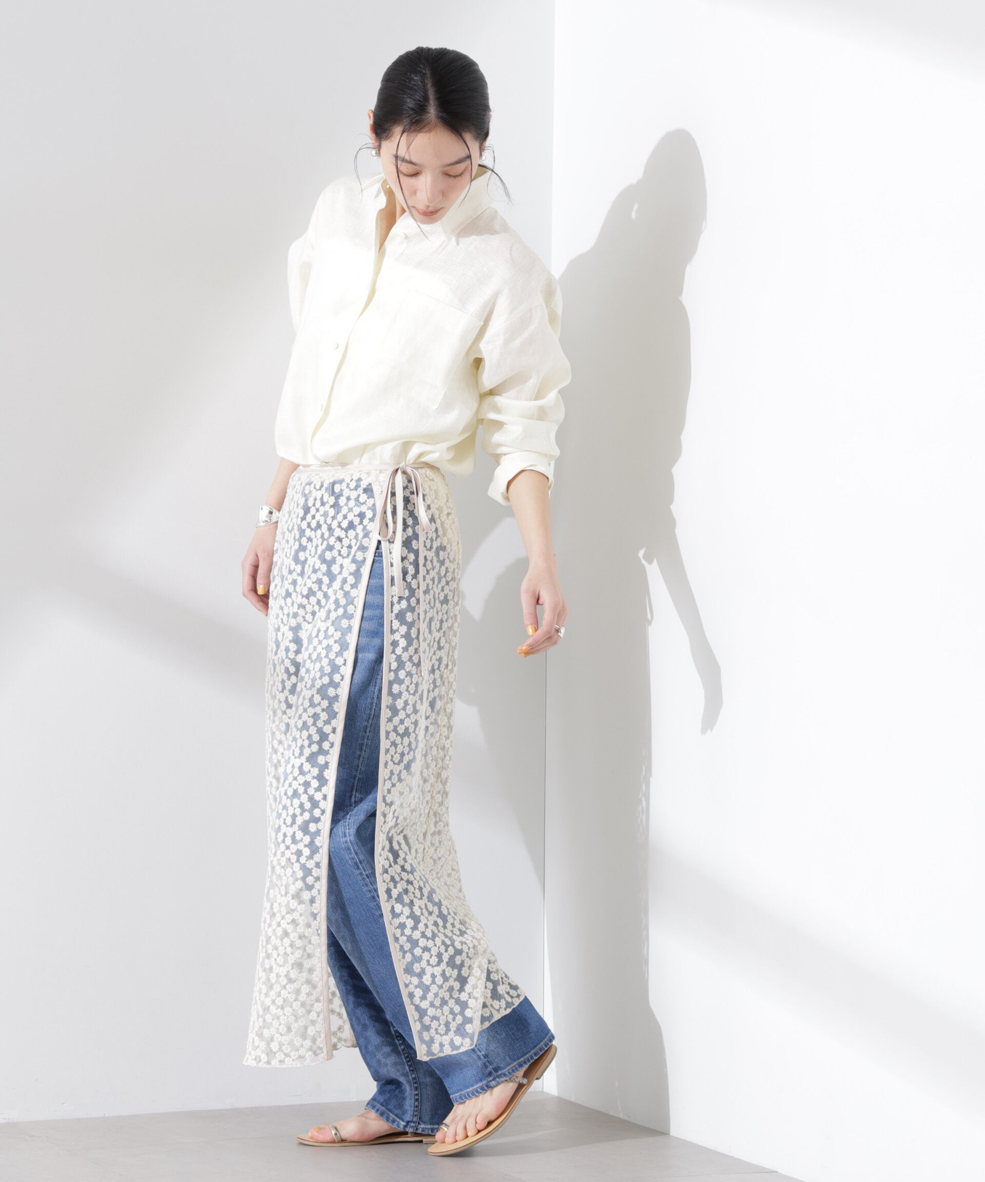 nano･universe「ヨーロピアンフラックス シアーシャツ（セットアップ可）」|シャツ・ブラウス|