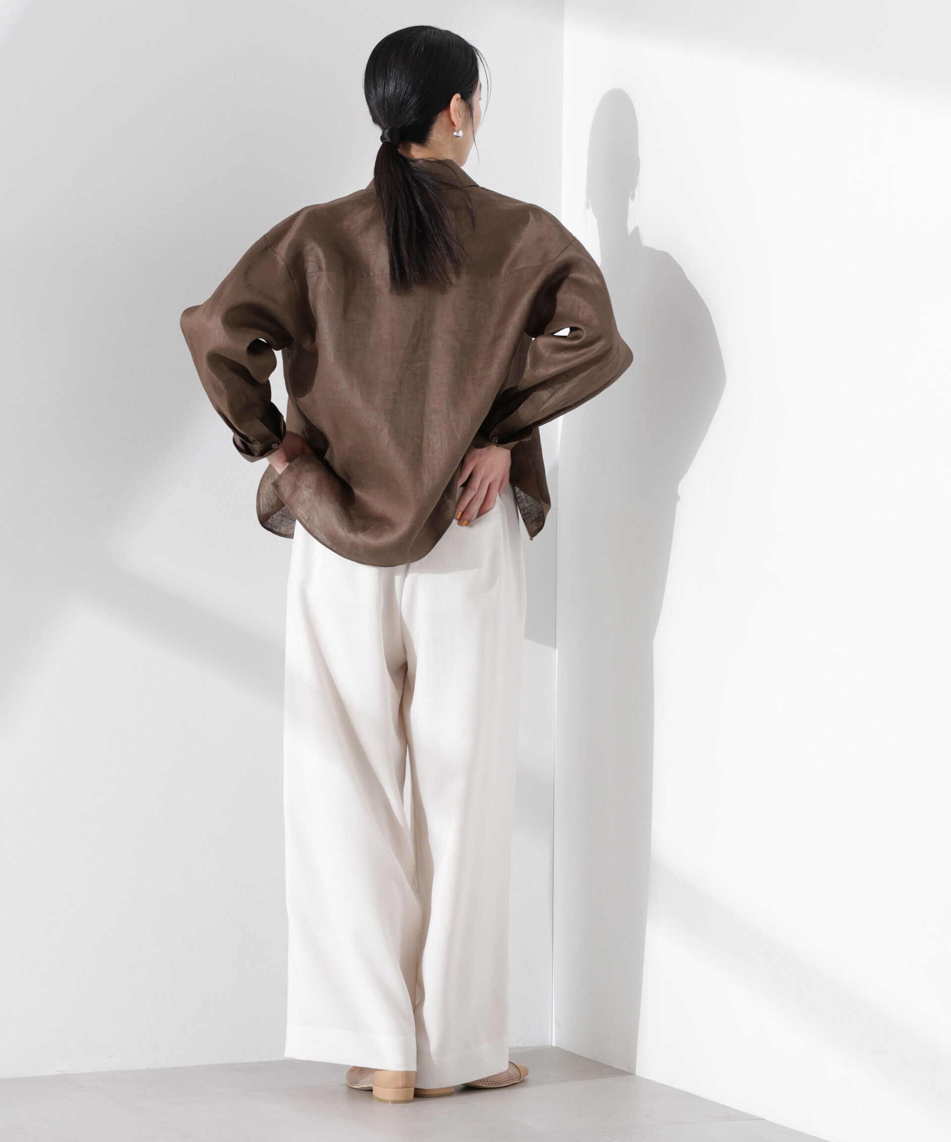 nano･universe「ヨーロピアンフラックス シアーシャツ（セットアップ可）」|シャツ・ブラウス|