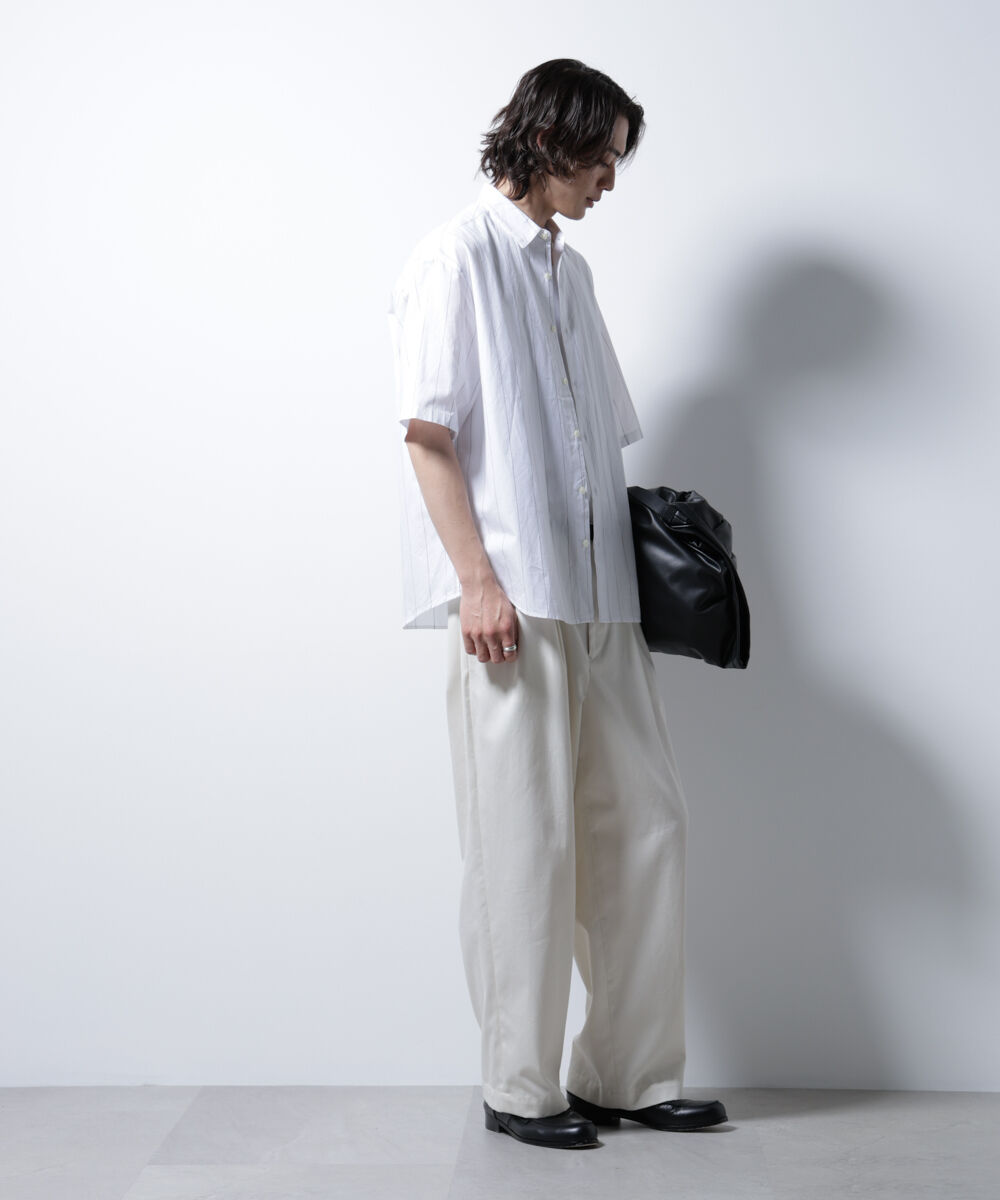 nano･universe「レギュラーカラーコットンリネンストライプシャツ」|シャツ・ブラウス|