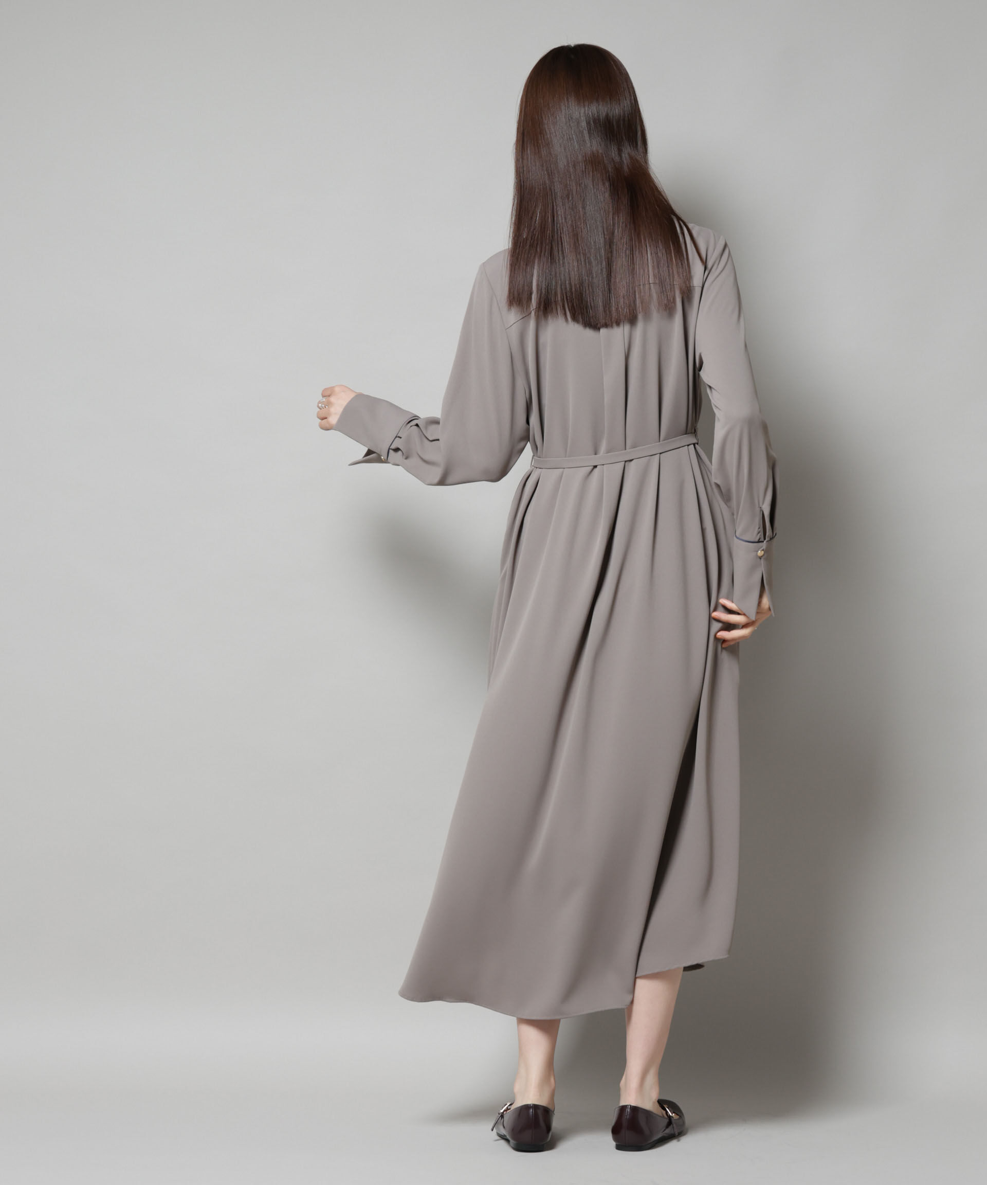 nano･universe「スタンドバイカラーベルト付きワンピース」|ワンピース|