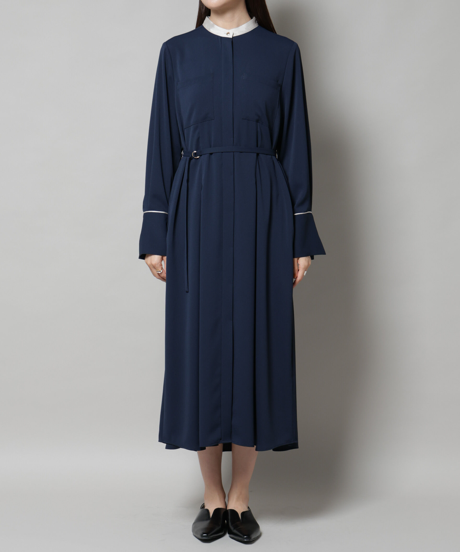 nano･universe「スタンドバイカラーベルト付きワンピース」|ワンピース|