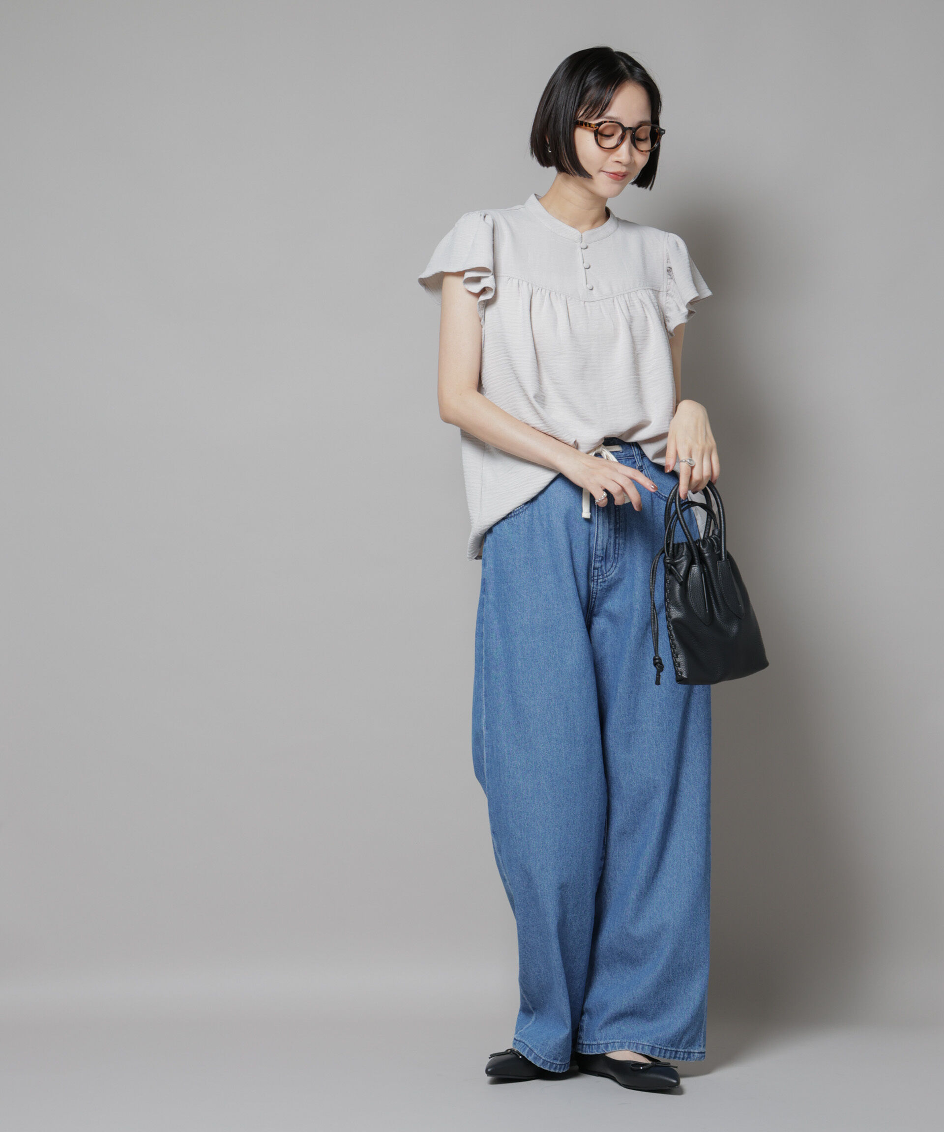 nano･universe「フリルスリーブブラウス(セットアップ可)」|シャツ・ブラウス|