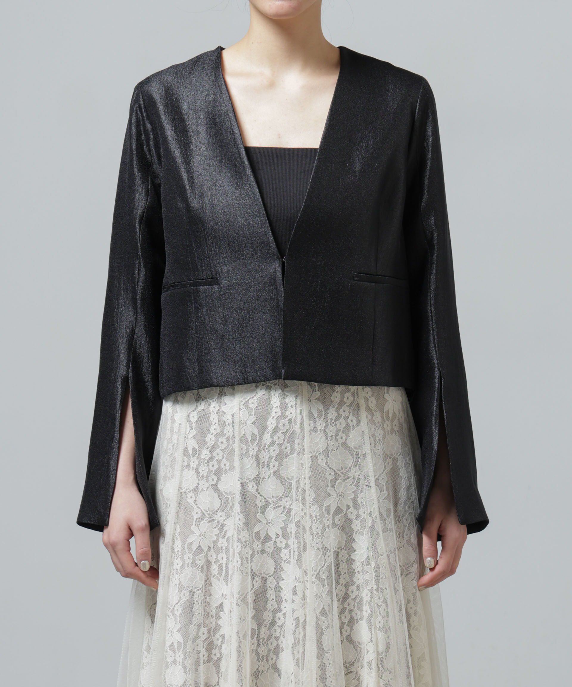 nano･universe「スリットスリーブショートジャケット」|テーラードジャケット|