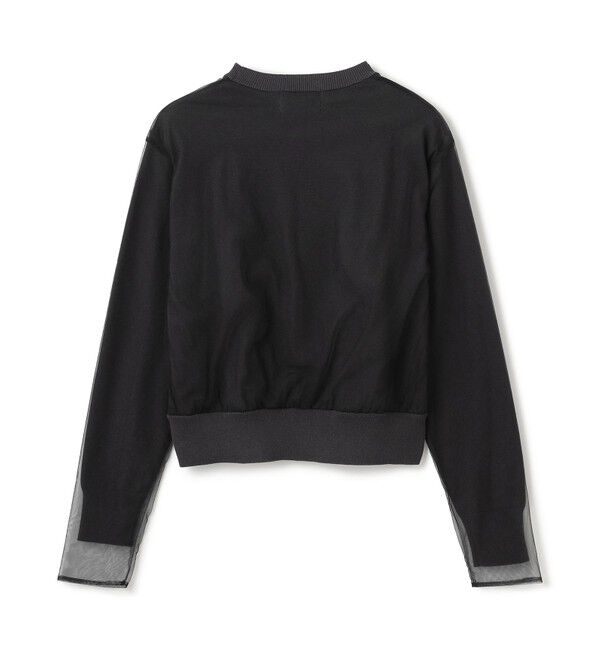 BEIGE,「【洗える】MYRTLE / チュールレイヤードクルーネックトップス」|ニット・セーター|