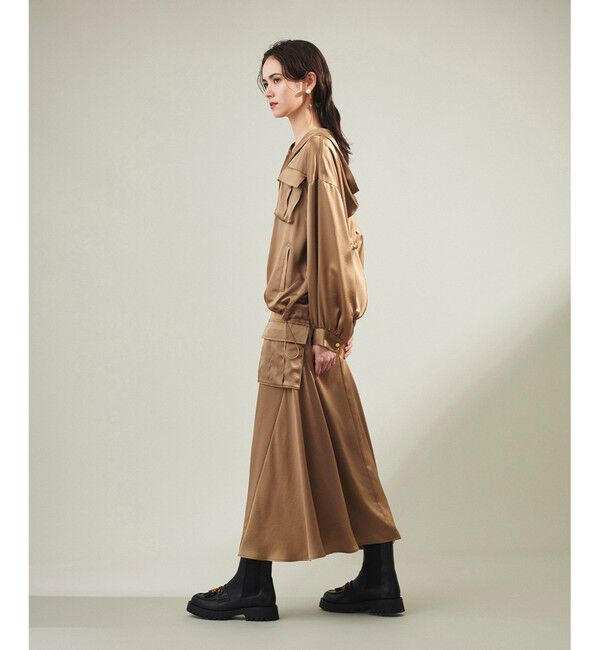 Grace Class「サテンミリタリーロングスカート」|スカート|