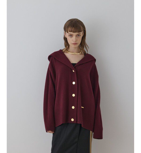Diagram「ウールフードニットカーディガン」|カーディガン|ボルドー