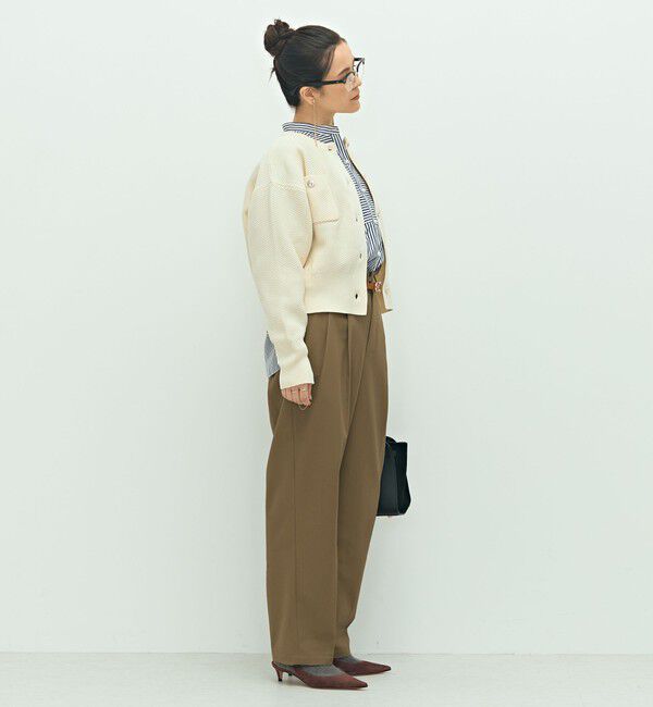 NOLLEY'S「《手洗い可能》鹿の子編みクルーネックカーディガン」|カーディガン|