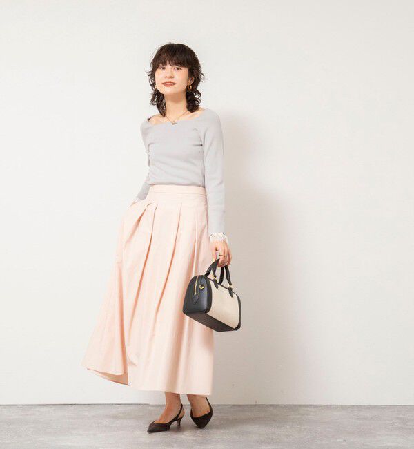 NOLLEY'S sophi「《手洗い可能》袖口レース取り外し可総針スクエアネックプルオーバー」|ニット・セーター|