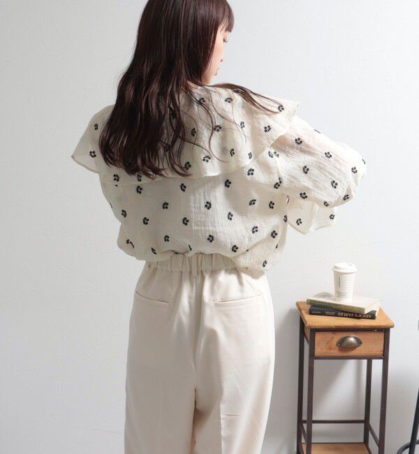 fredy emue「シアー楊柳刺繍ケープブラウス」|シャツ・ブラウス|