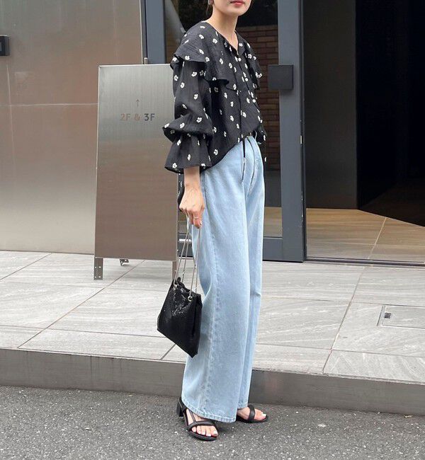 fredy emue「シアー楊柳刺繍ケープブラウス」|シャツ・ブラウス|