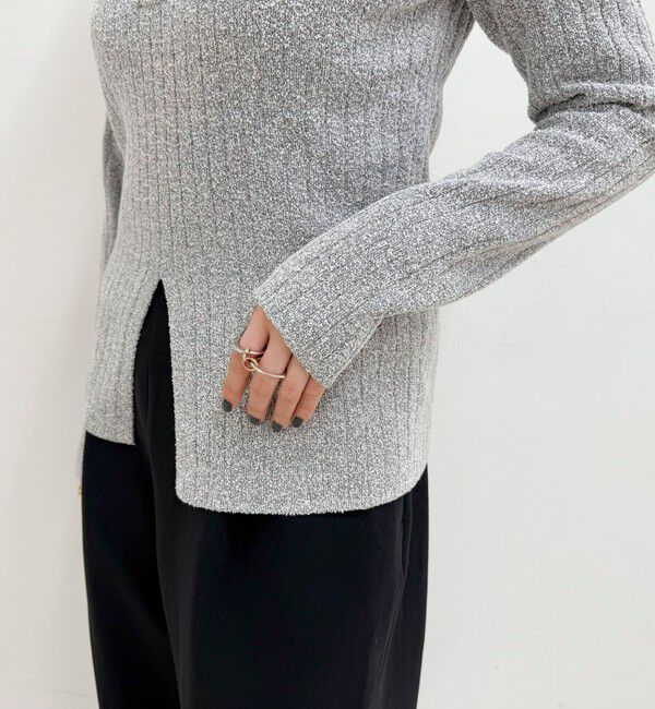 fredy emue「センタースリット衿付きプルオーバー」|ニット・セーター|