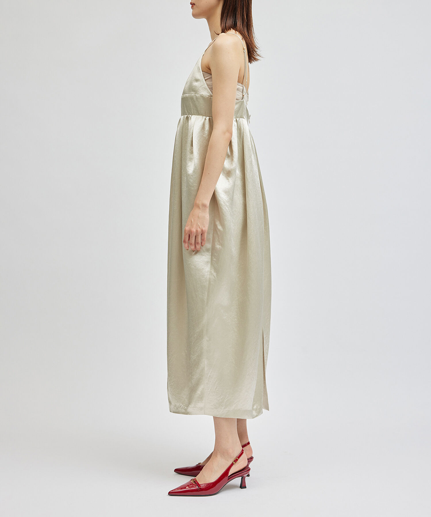 ROPE「ヘビーサテンキャミワンピース」|ワンピース|
