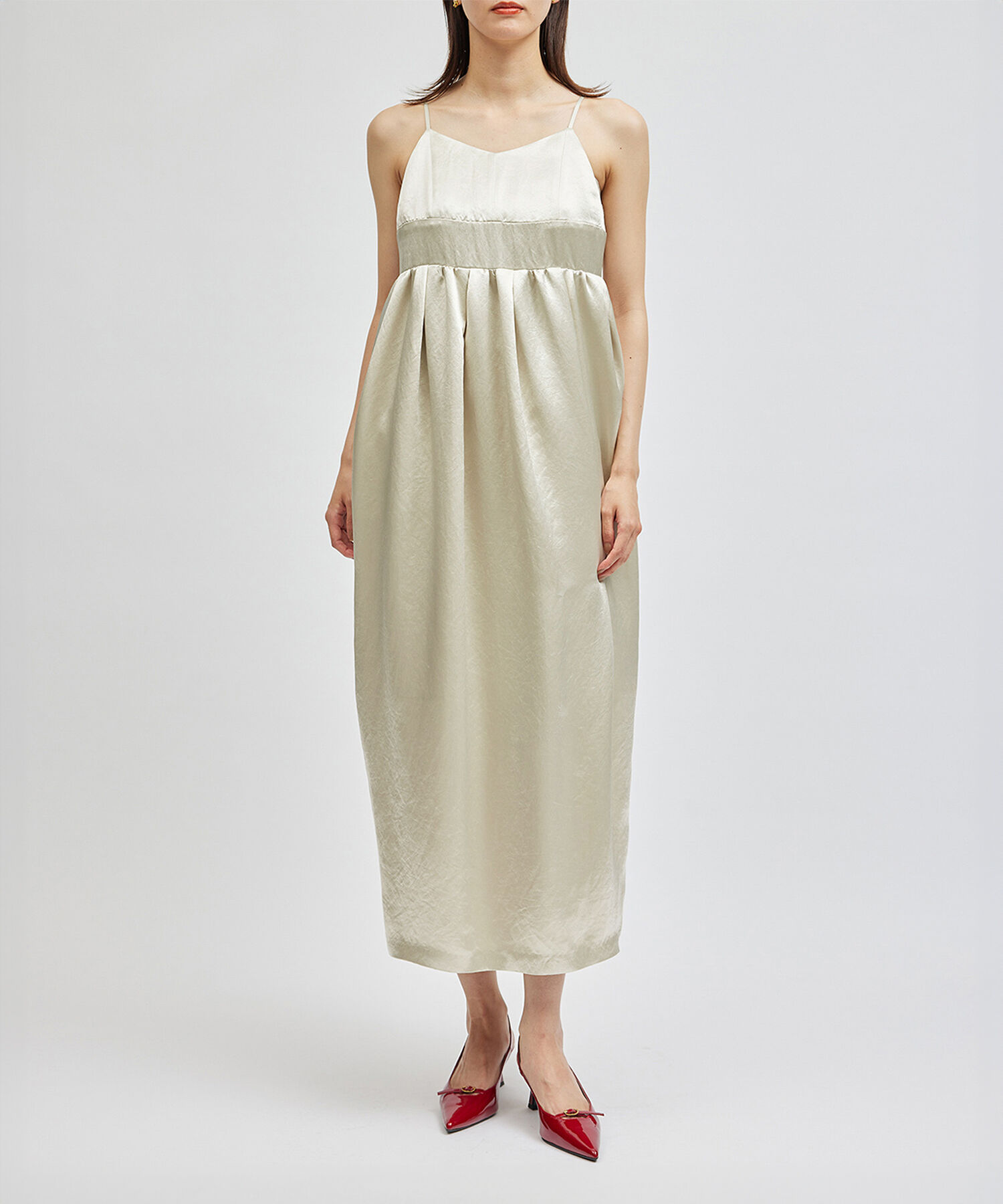 ROPE「ヘビーサテンキャミワンピース」|ワンピース|