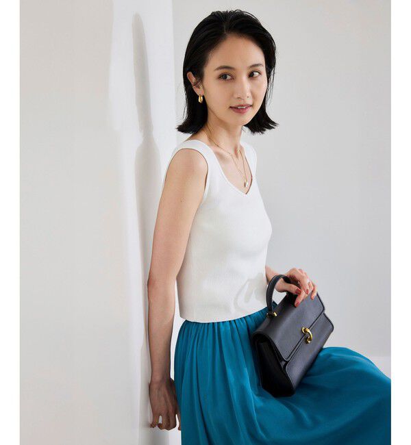 ROPE「テレコスリーブレスニットプルオーバー/洗える」|ニット・セーター|