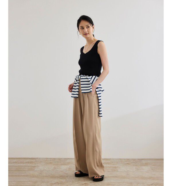 ROPE「テレコスリーブレスニットプルオーバー/洗える」|ニット・セーター|