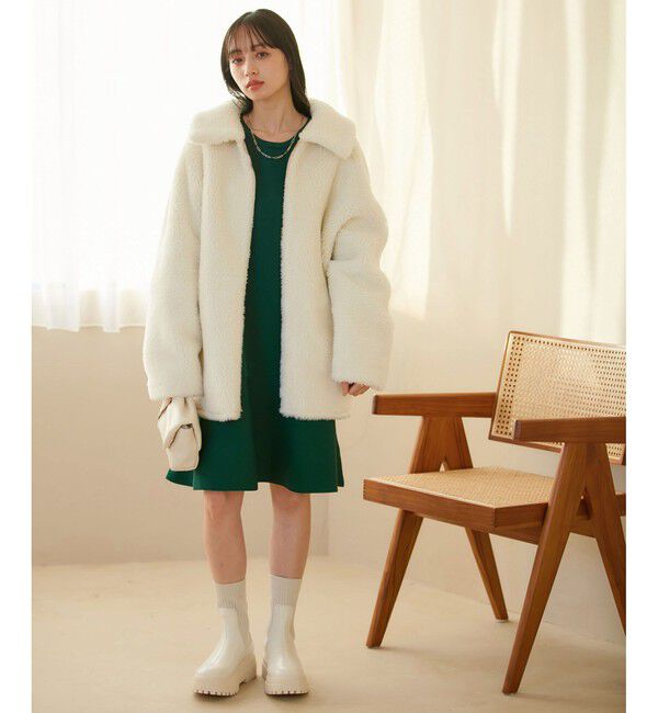 VIS「パフスリーブ切り替えミニフレアワンピース」|ワンピース|