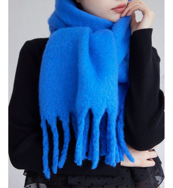 VIS「ふわふわフリンジマフラー/静電気防止」|マフラー|