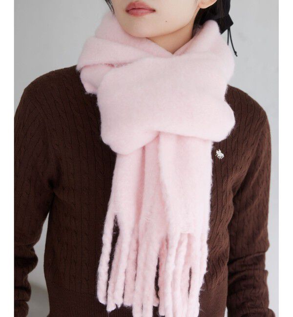 VIS「ふわふわフリンジマフラー/静電気防止」|マフラー|