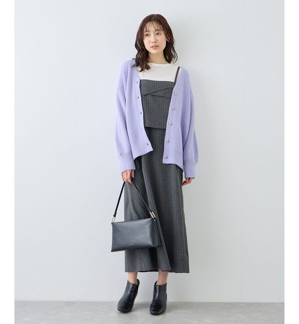 Rope&rsquo;Picnic「【新色追加】スフレニットシリーズ 変形メタルボタンミドル丈カーディガン/イージーケア・リンクコーデ」|カーディガン|