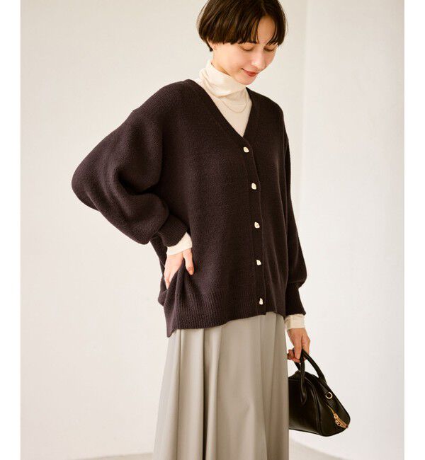 Rope&rsquo;Picnic「【新色追加】スフレニットシリーズ 変形メタルボタンミドル丈カーディガン/イージーケア・リンクコーデ」|カーディガン|