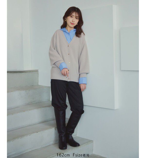 Rope&rsquo;Picnic「【新色追加】スフレニットシリーズ 変形メタルボタンミドル丈カーディガン/イージーケア・リンクコーデ」|カーディガン|