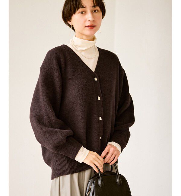 Rope&rsquo;Picnic「【新色追加】スフレニットシリーズ 変形メタルボタンミドル丈カーディガン/イージーケア・リンクコーデ」|カーディガン|