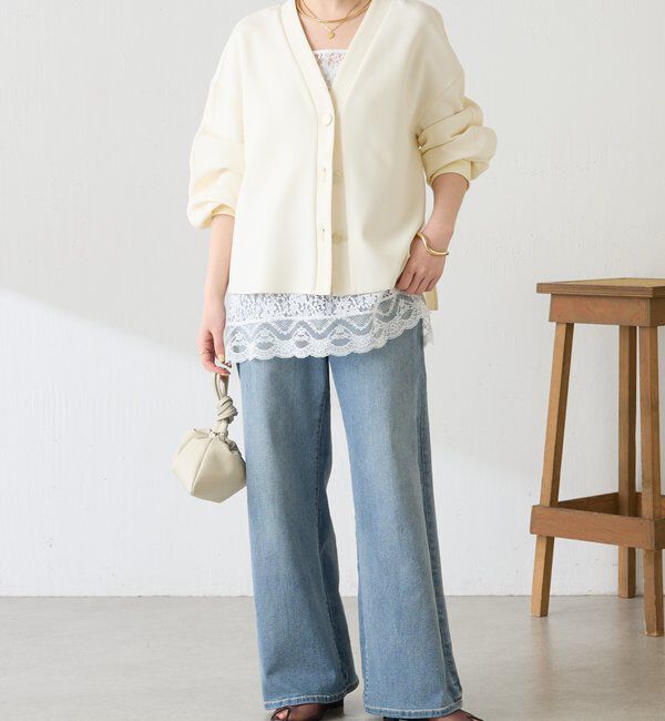  「《WEB限定/気温調整に◎》メタル釦ジョーゼットカーディガン」|Tシャツ・カットソー|