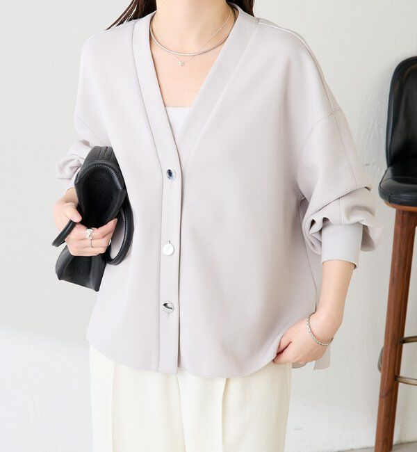  「《WEB限定/気温調整に◎》メタル釦ジョーゼットカーディガン」|Tシャツ・カットソー|