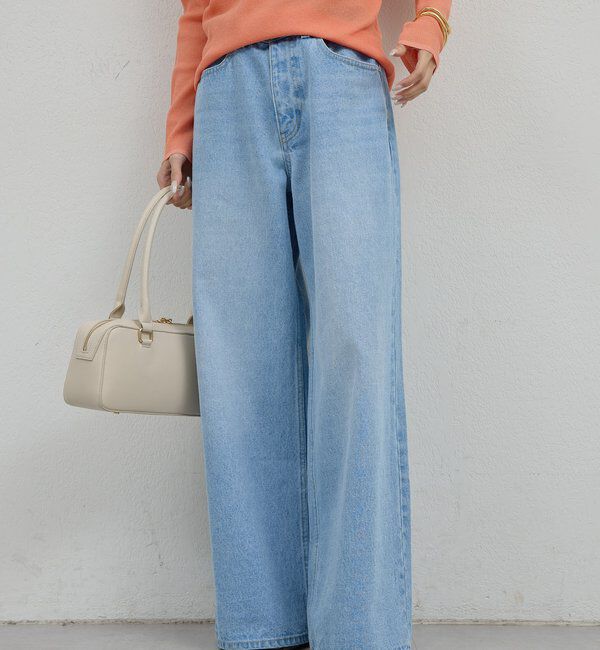  「【手洗い可】ストレートデニム」|デニム|ブルー