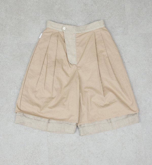  「【セットアップ対応】リネンハーフパンツ」|チノ|