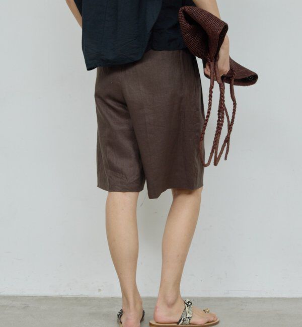  「【セットアップ対応】リネンハーフパンツ」|チノ|