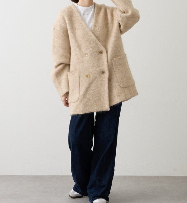  「【再値下げ】モヘアダブルニットコート」|その他|