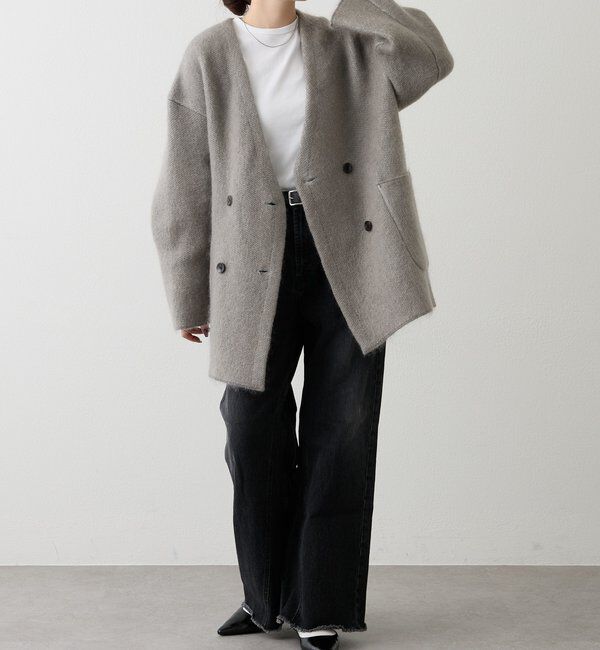  「【再値下げ】モヘアダブルニットコート」|その他|