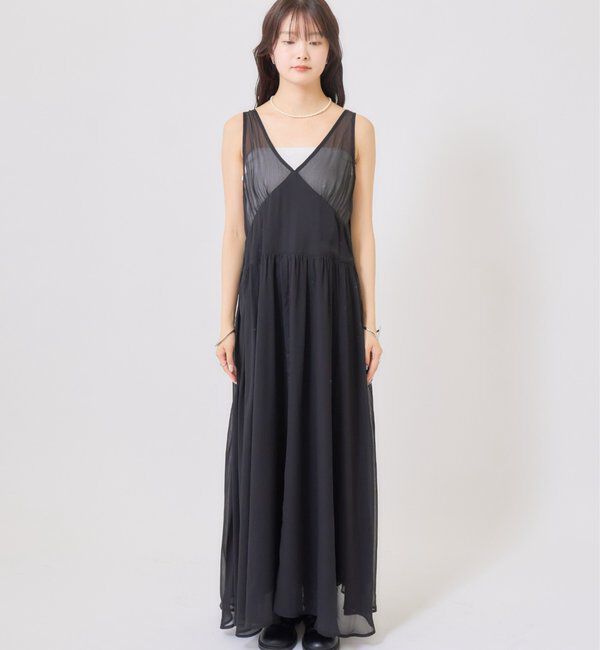  「シアーキャミSETワンピース」|ワンピース|