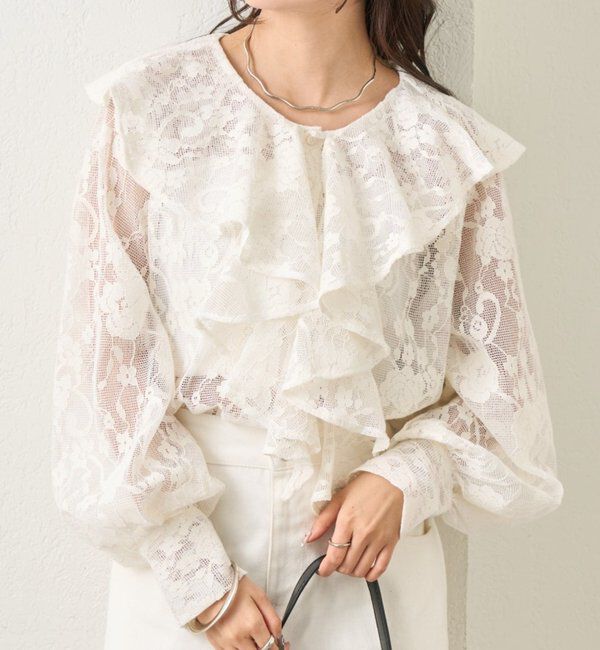  「ラッフルカラーブラウス」|シャツ・ブラウス|ホワイトその他2