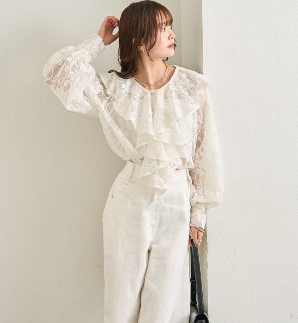 「ラッフルカラーブラウス」|シャツ・ブラウス|