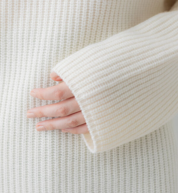 collex「オフネックリブニットチュニック」|ニット・セーター|