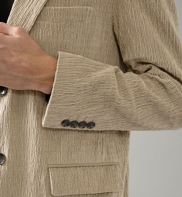 ABAHOUSE「【セットアップ対応】シャーリング コーデュロイ ジャケット」|テーラードジャケット|