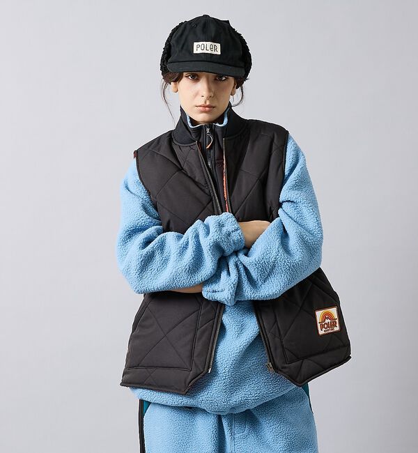ABAHOUSE「【POLER/ポーラー】DIAMOND QUILTED VEST/キルティング/」|ダウンベスト・ベスト|ブラック