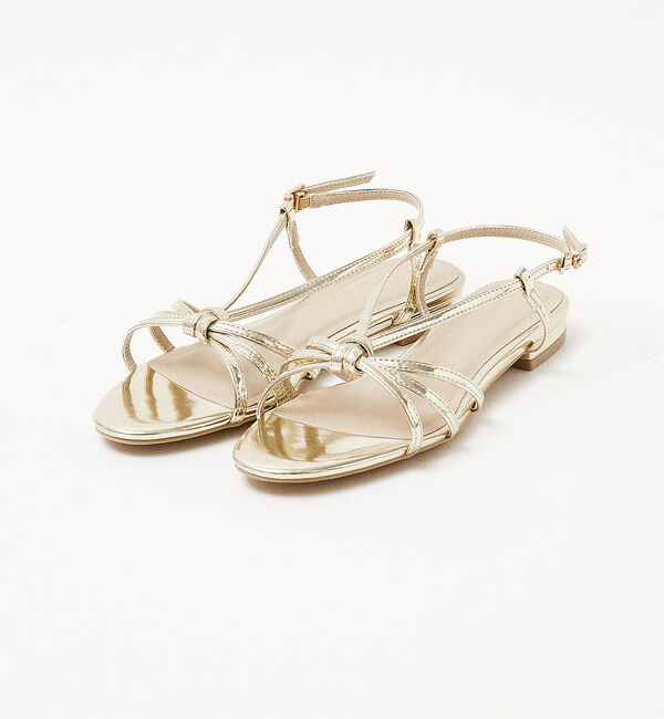 AU BANNISTER「【LAROUTE】メタリックストラップサンダル」|サンダル|