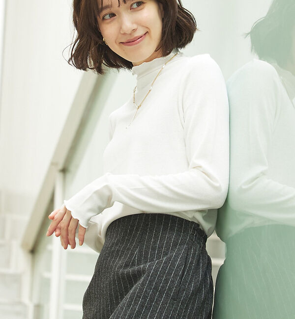 abahouse mavie「メロウハイネックプルオーバー」|Tシャツ・カットソー|ホワイト