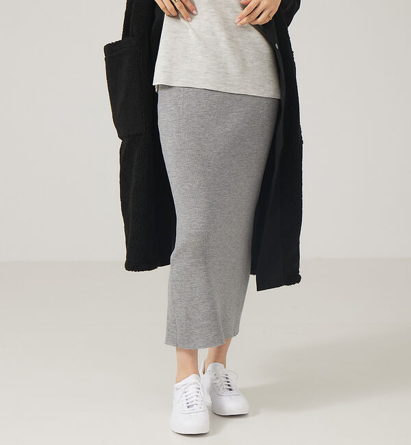 The Store by C' 「【COCUCA】リブニットスカート」|スカート|グレー