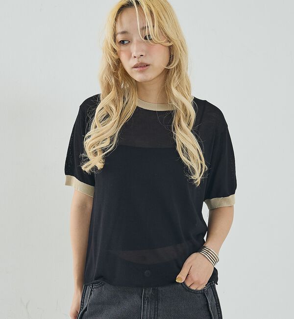 NOMINE「リンガー ニット Tシャツ」|Tシャツ・カットソー|